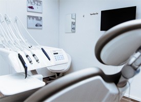 Dental chair in modern office