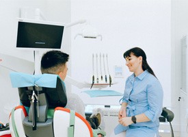 Male patient in dentist’s chair