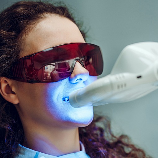 teeth whitening works by removing stains in the tooth enamel