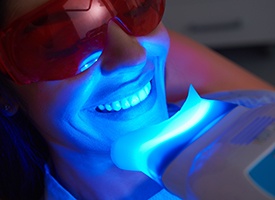 In office teeth whitening can remove up to eight shades of stains in les than 2 hours
